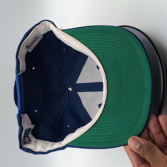 NFL| NWOT Vintage NLF Indianapolis Colts Blue Sports Cap Snap Back Green Brim - Picture 8 of 12